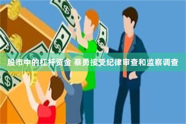 股市中的杠杆资金 蔡勇接受纪律审查和监察调查