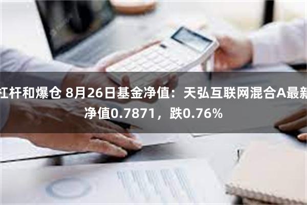 杠杆和爆仓 8月26日基金净值：天弘互联网混合A最新净值0.7871，跌0.76%