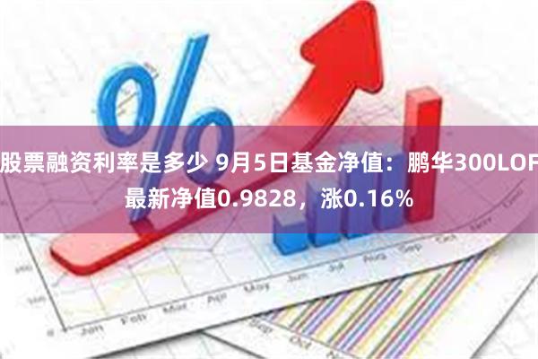 股票融资利率是多少 9月5日基金净值：鹏华300LOF最新净值0.9828，涨0.16%