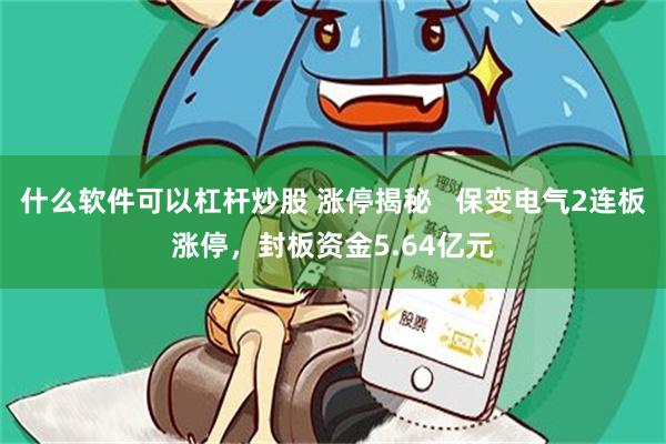 什么软件可以杠杆炒股 涨停揭秘   保变电气2连板涨停，封板资金5.64亿元