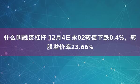 什么叫融资杠杆 12月4日永02转债下跌0.4%，转股溢价率23.66%