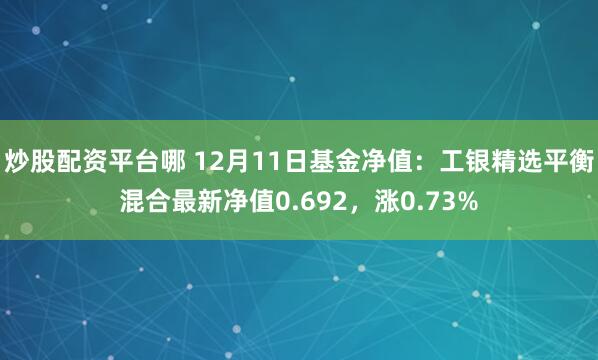 炒股配资平台哪 12月11日基金净值：工银精选平衡混合最新净值0.692，涨0.73%