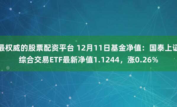 最权威的股票配资平台 12月11日基金净值：国泰上证综合交易ETF最新净值1.1244，涨0.26%